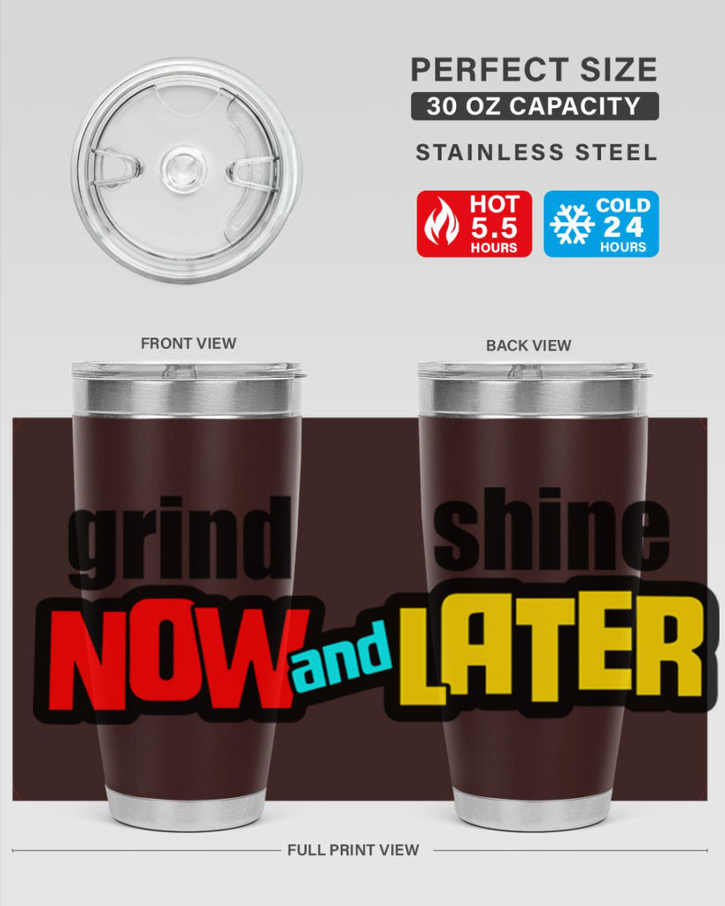 grind now and shine later 142#- black words phrases- Cotton Tank
