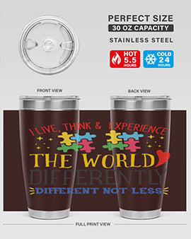 i live think experience the world differently different not less Style 20#- autism- Tumbler