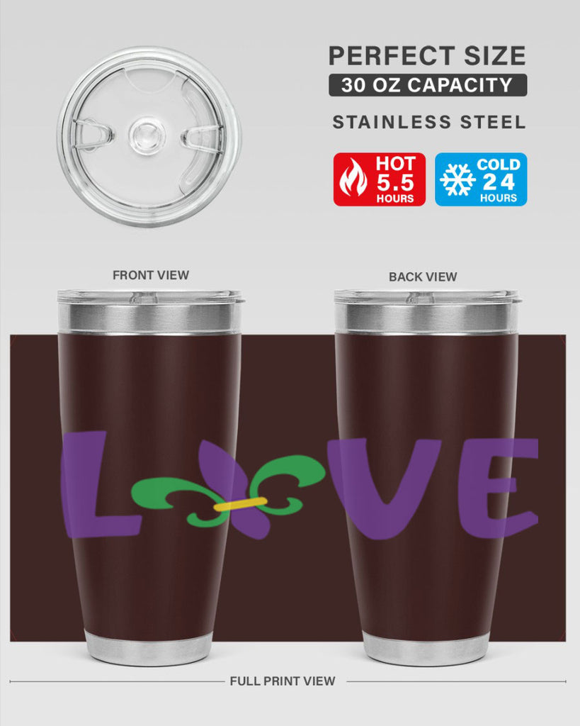 love 80#- mardi gras- Tumbler
