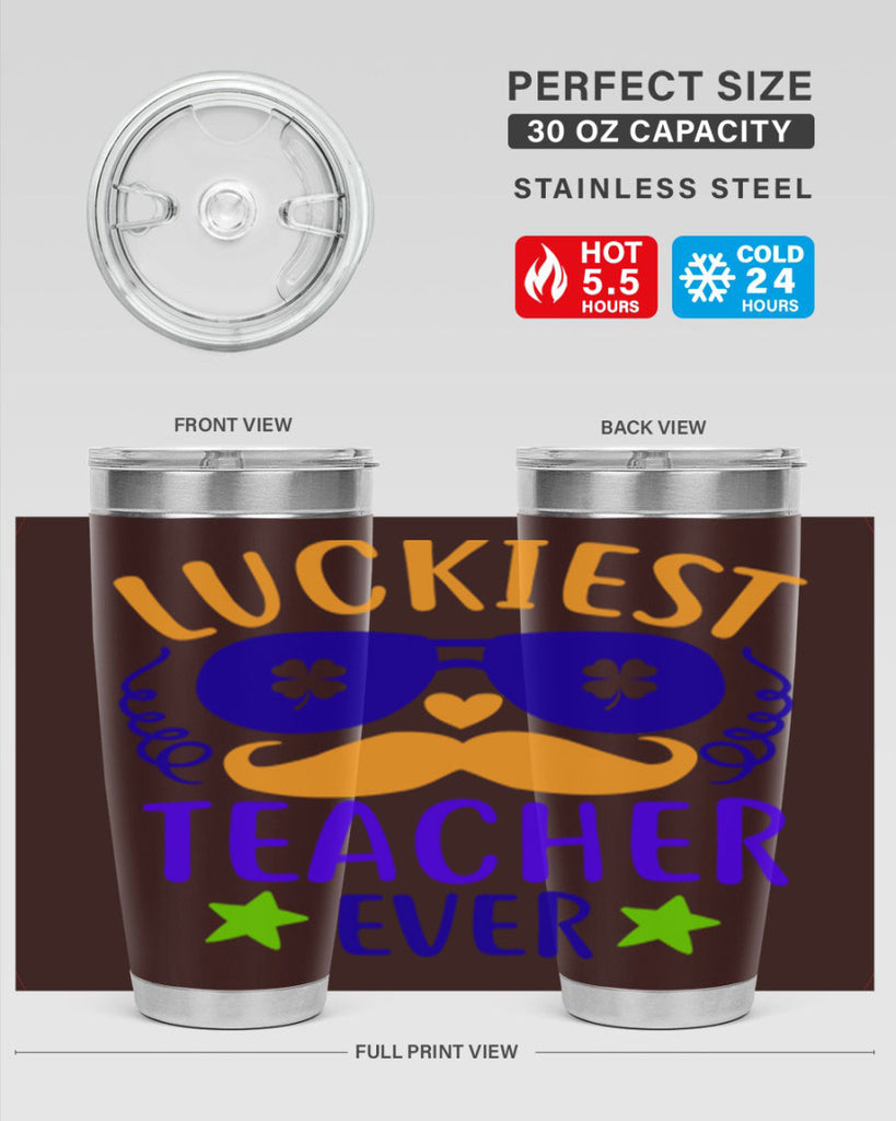 luckiest teacher ever 14#- mardi gras- Tumbler