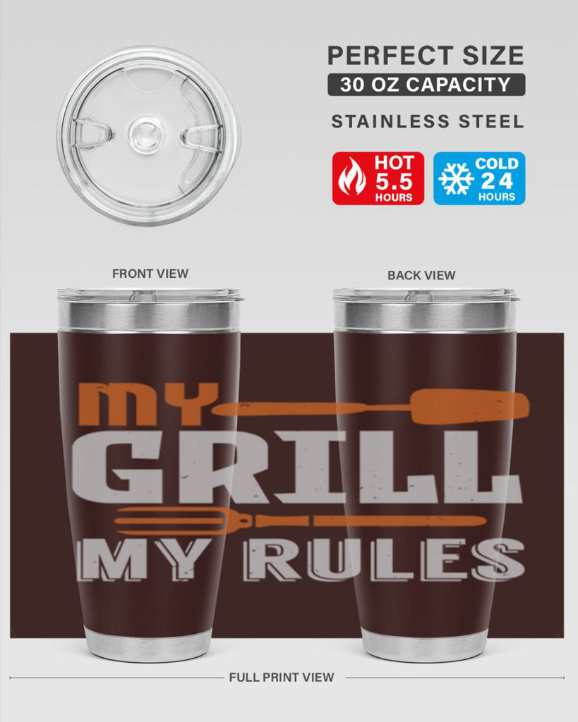 my grill my rules 20#- bbq- Tumbler