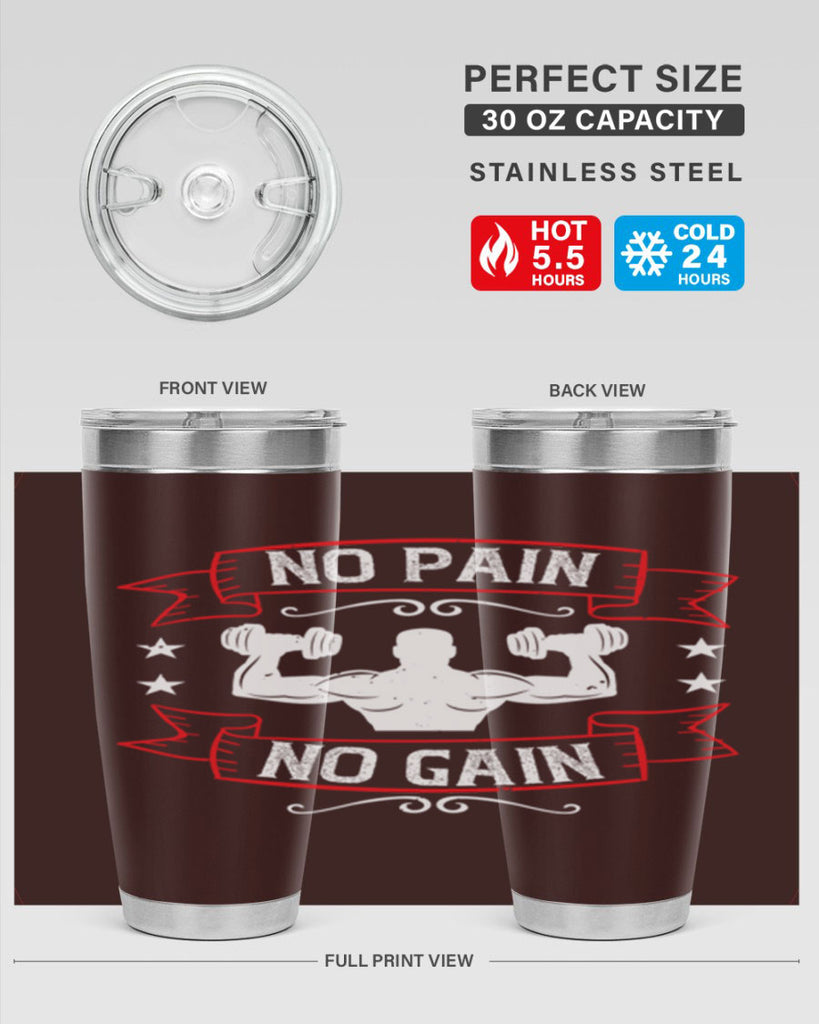 no pain no gain 82#- gym- Tumbler