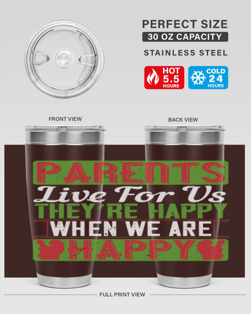 parents live for us they’re happy when we are happy 25#- Parents Day- Tumbler
