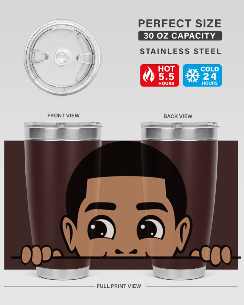 peekaboo boy 17#- black men - boys- tumbler