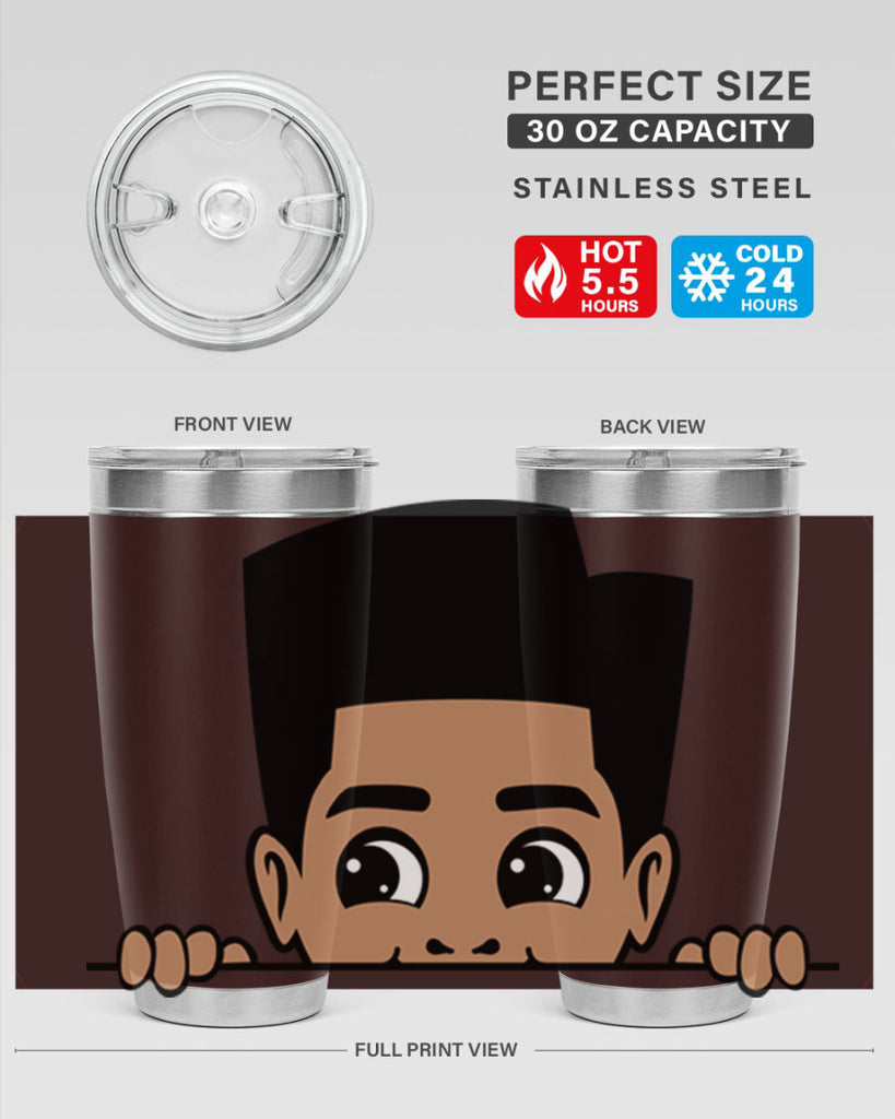 peekaboo boy 18#- black men - boys- tumbler