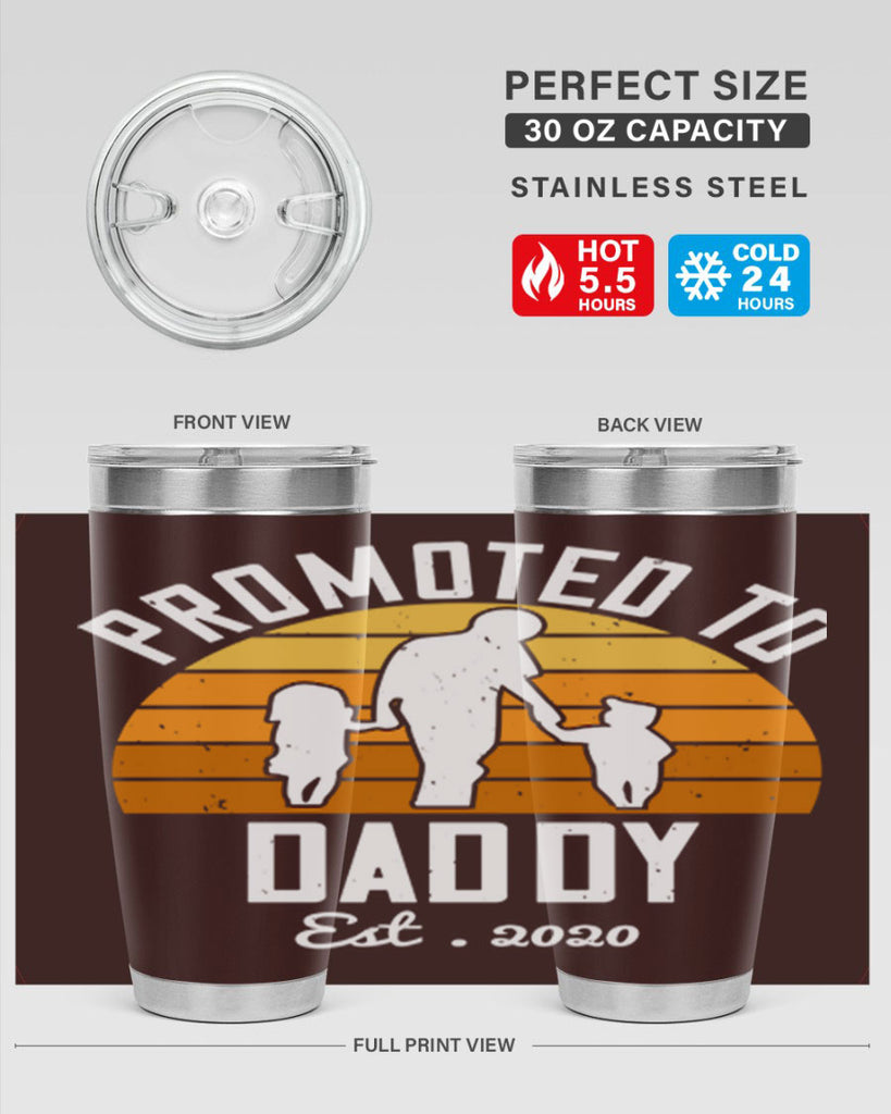 promoted to daddy est 187#- fathers day- Tumbler