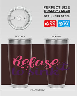 refuse to sink Style 4#- breast cancer- Tumbler