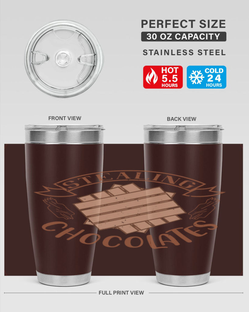 stealing chocolates 20#- chocolate- Tumbler