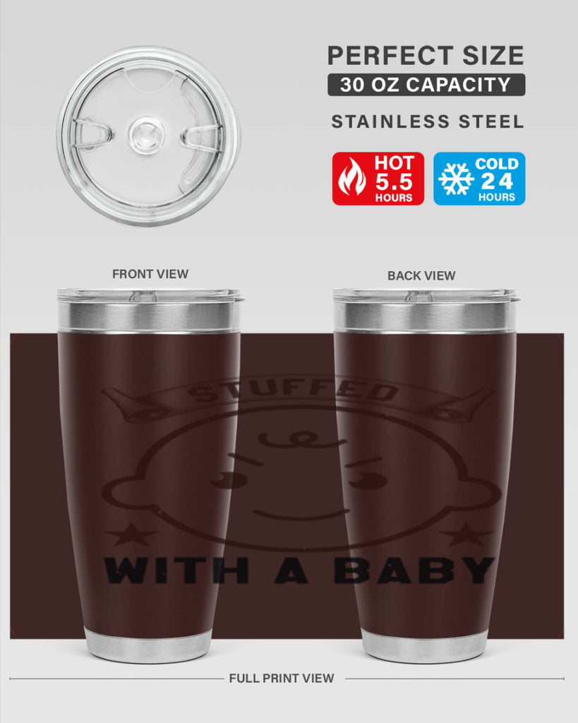 stuffed with a baby Style 14#- baby shower- tumbler