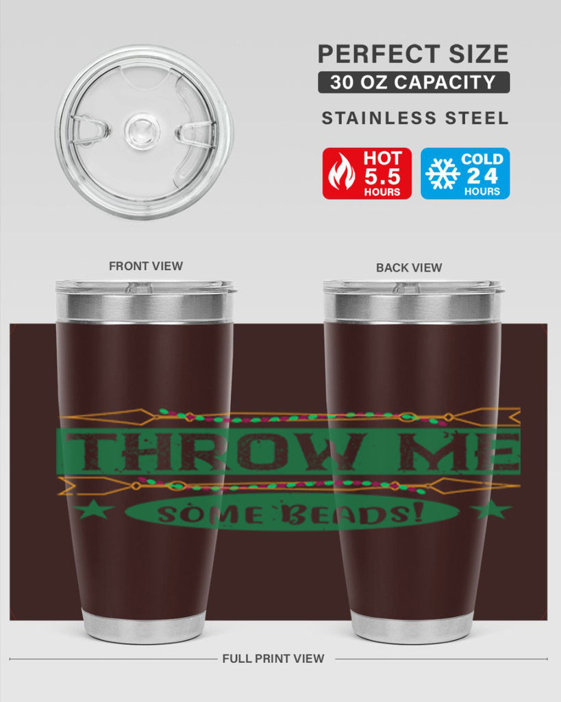 throw me some beads 34#- mardi gras- Tumbler