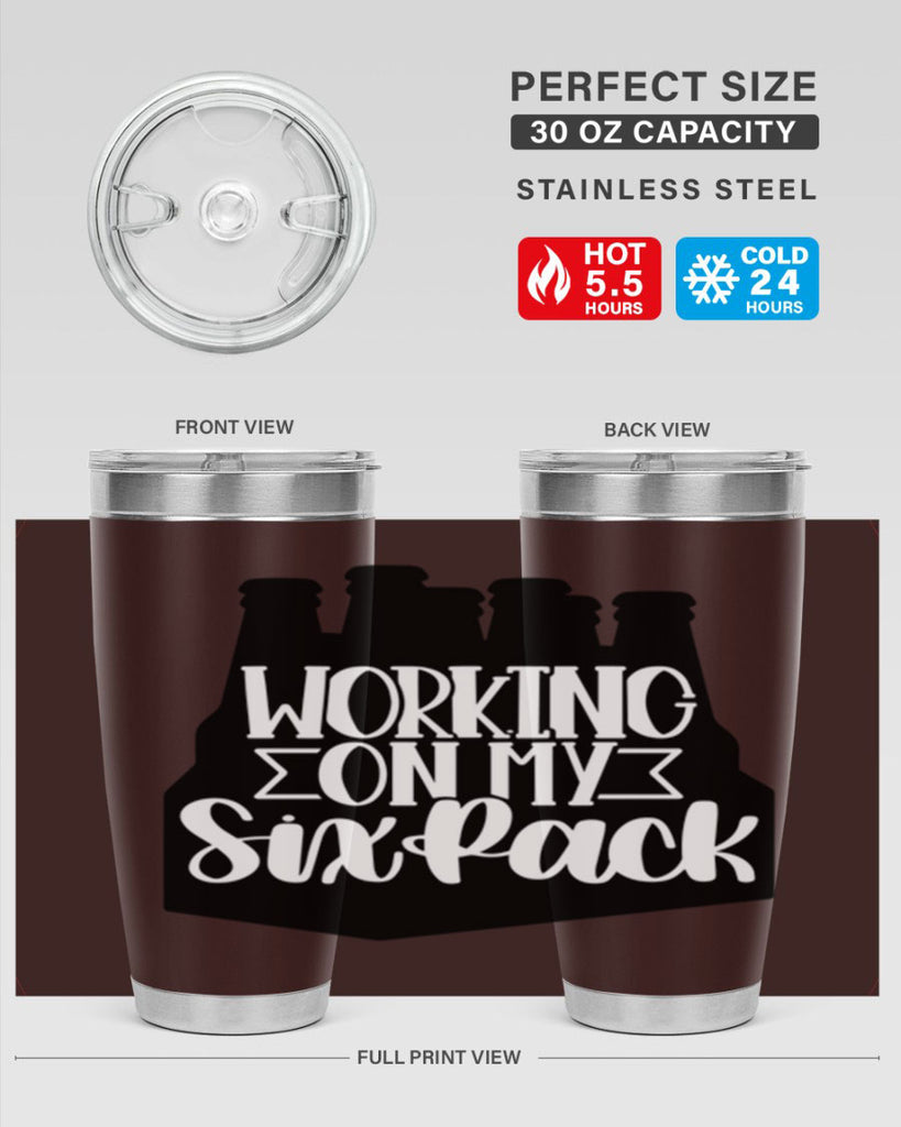 working on my six pack 13#- beer- Tumbler