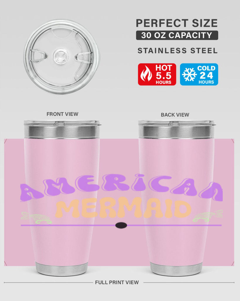American Mermaid 16#- mermaid- Tumbler