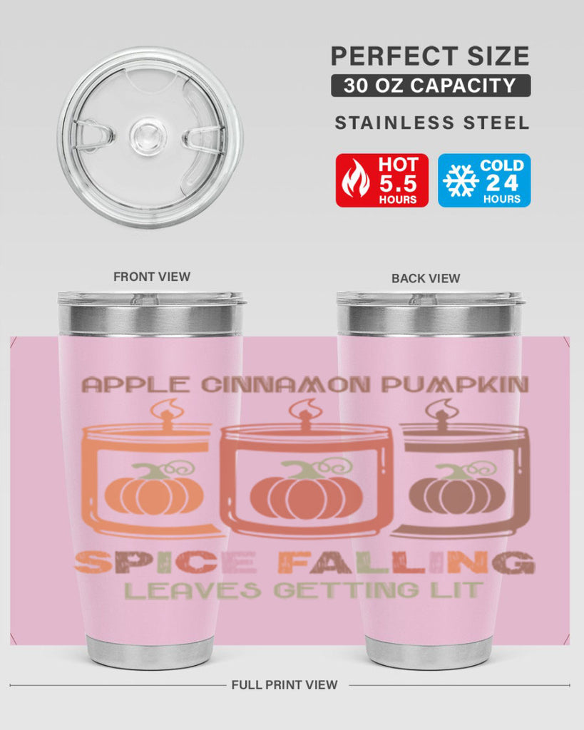 Apple Cinnamon Pumpkin Spice Falling Leaves Getting Lit 11#- fall- Tumbler