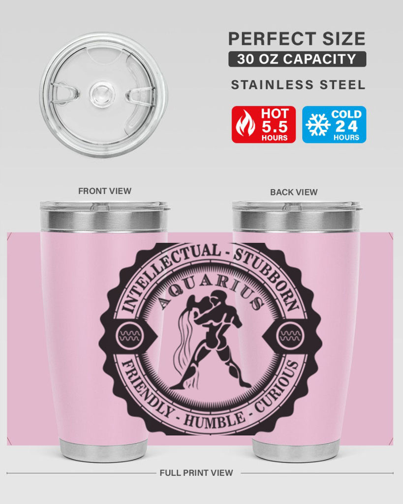 Aquarius balck 44#- zodiac- Tumbler