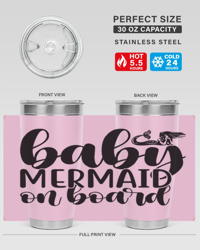 Baby mermaid on board 41#- mermaid- Tumbler