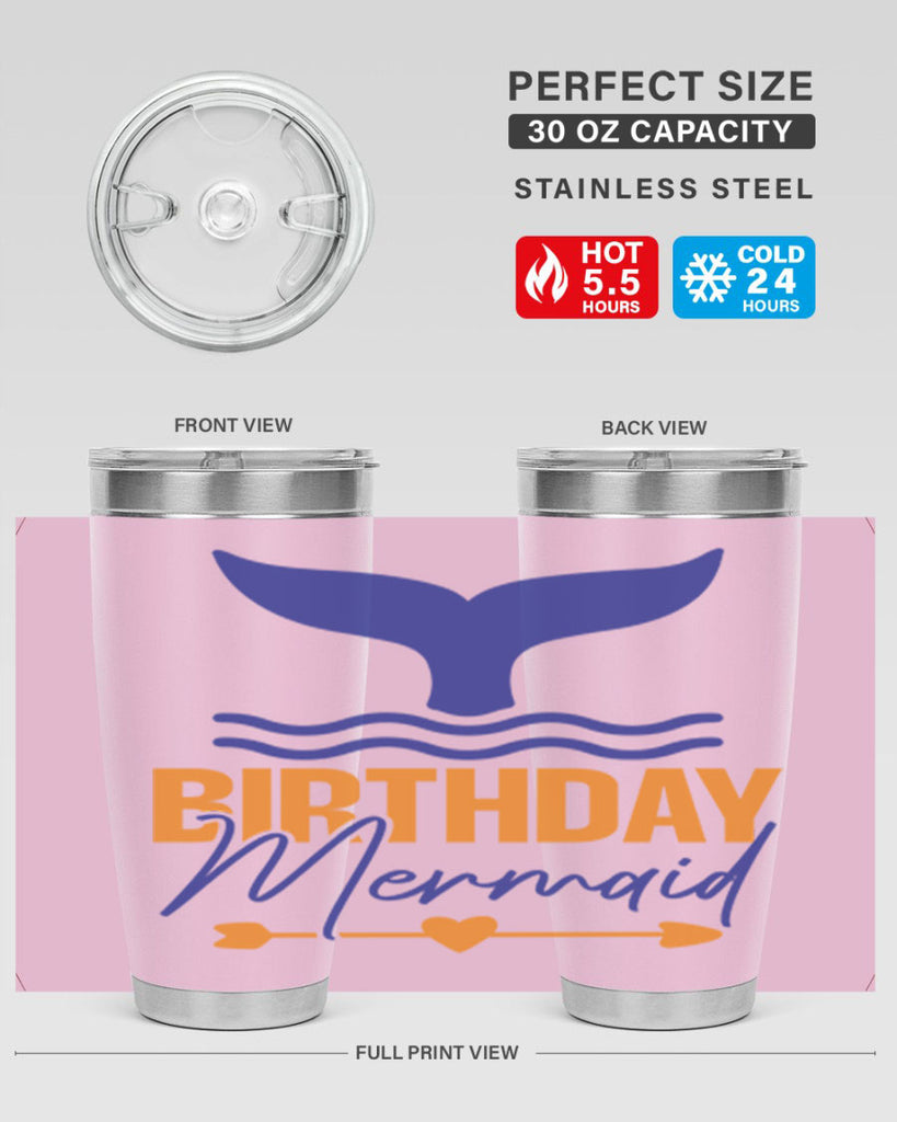 Birthday Mermaid 67#- mermaid- Tumbler