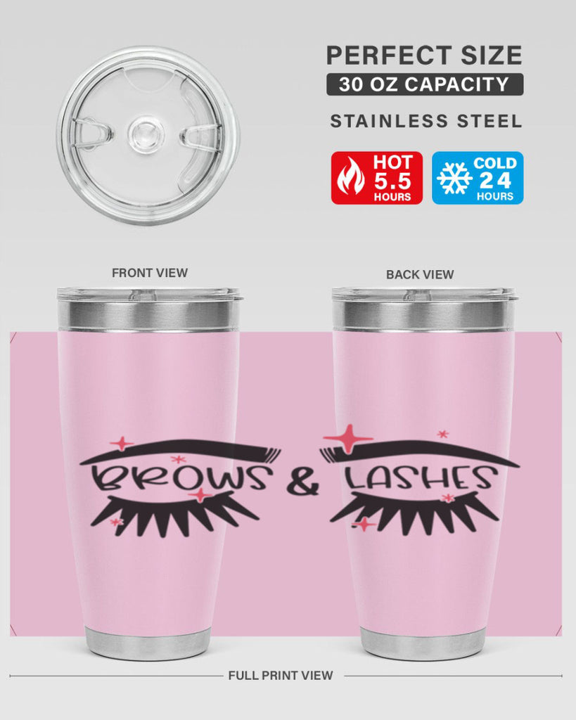 Brows Lashes Style 123#- make up- Tumbler