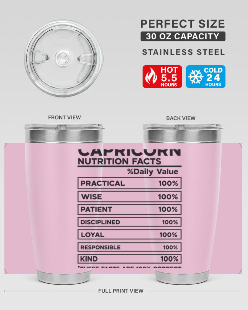 Capricorn Nutrition Facts 185#- zodiac- Tumbler