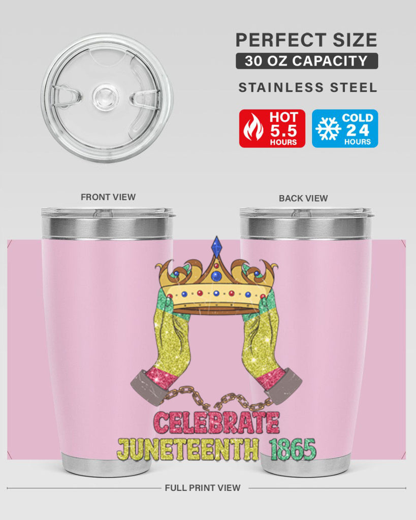 Celebrate Juneteenth 1865 Crown Designs 2#- Juneteenth- tumbler