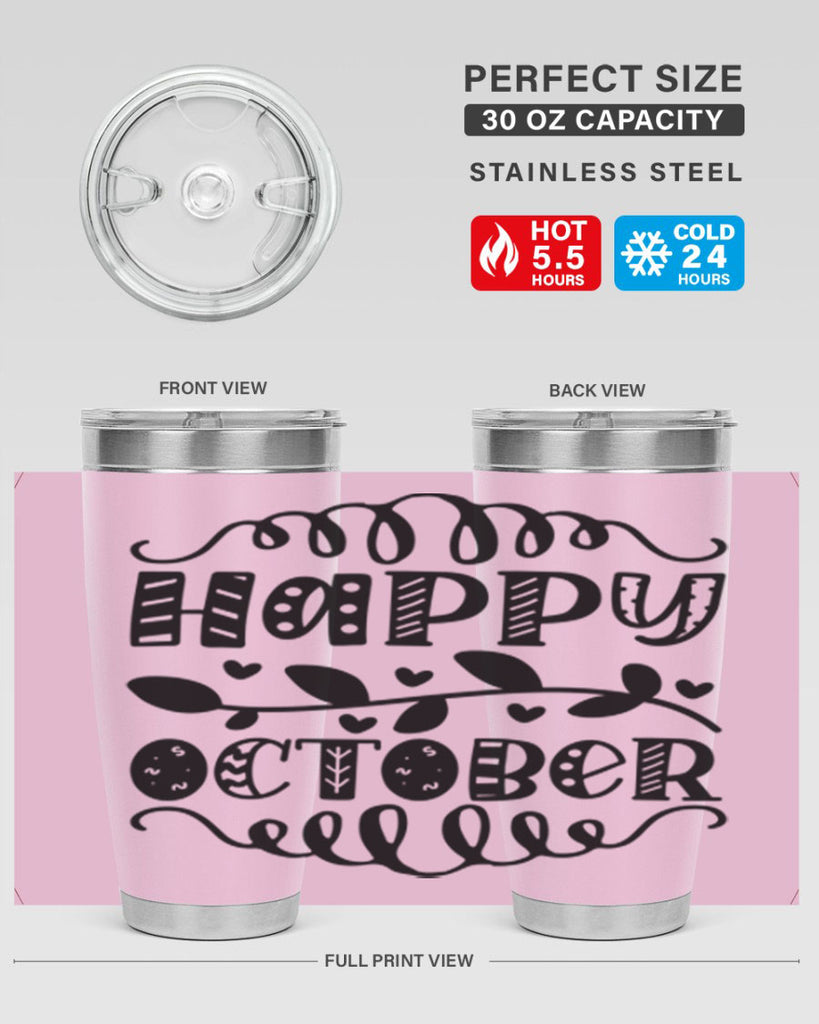 Happy October 239#- fall- Tumbler