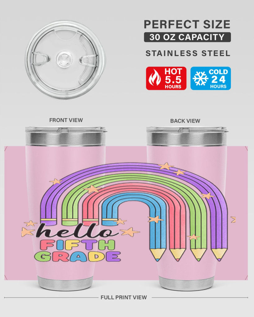 Hello 5th Grade Pencil Rainbow 13#- 5th grade- Tumbler