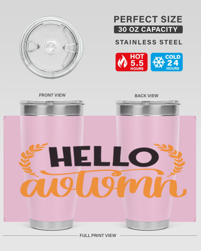Hello Autumn 493#- fall- Tumbler