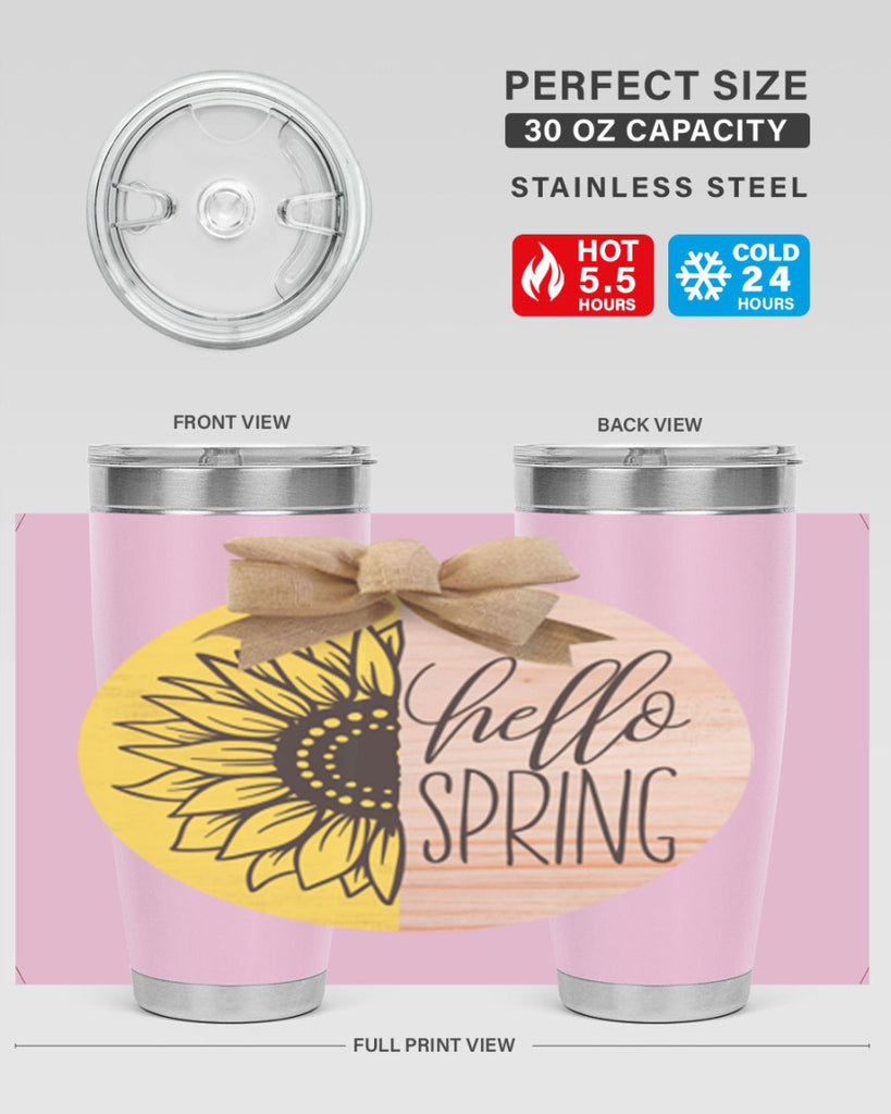 Hello spring half sunflower Mockup198#- spring- Tumbler