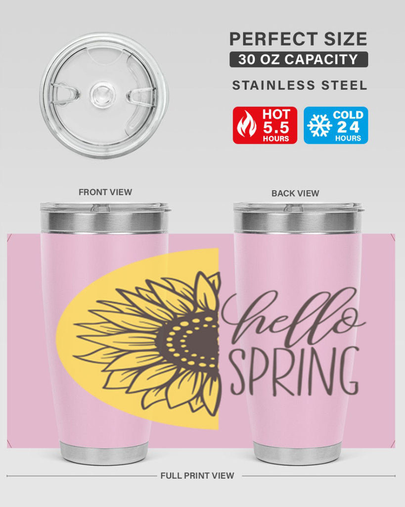 Hello spring half sunflower199#- spring- Tumbler