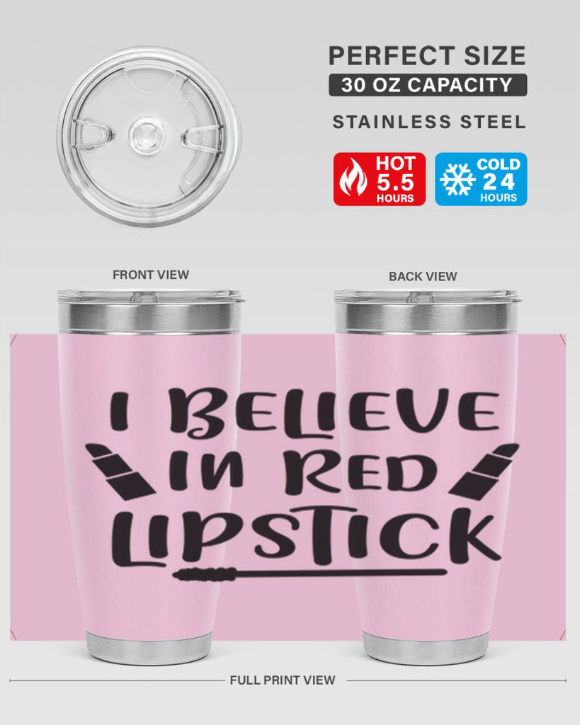 I Believe In Red Lipstick 104#- fashion- Cotton Tank