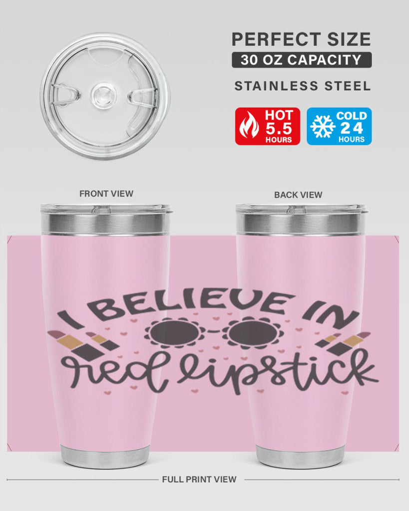 I Believe In Red Lipstick 105#- fashion- Cotton Tank