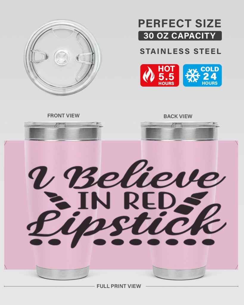 I Believe In Red Lipstick 106#- fashion- Cotton Tank