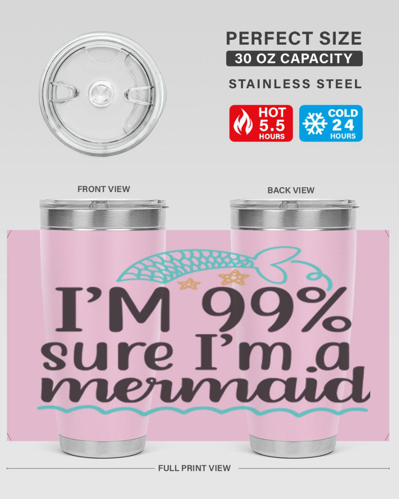 I’m sure I’m a mermaid 286#- mermaid- Tumbler
