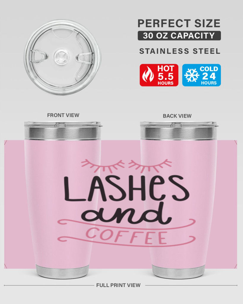 Lashes and Coffee Style 68#- make up- Tumbler