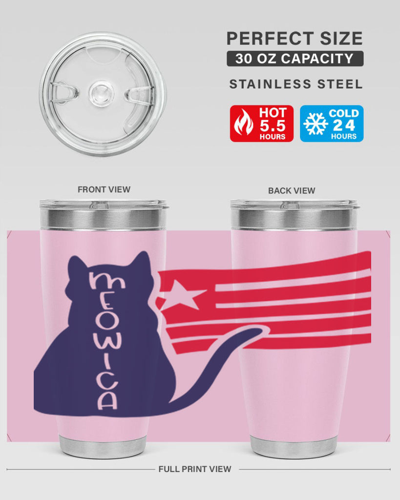 Meowica Style 166#- Fourt Of July- Tumbler