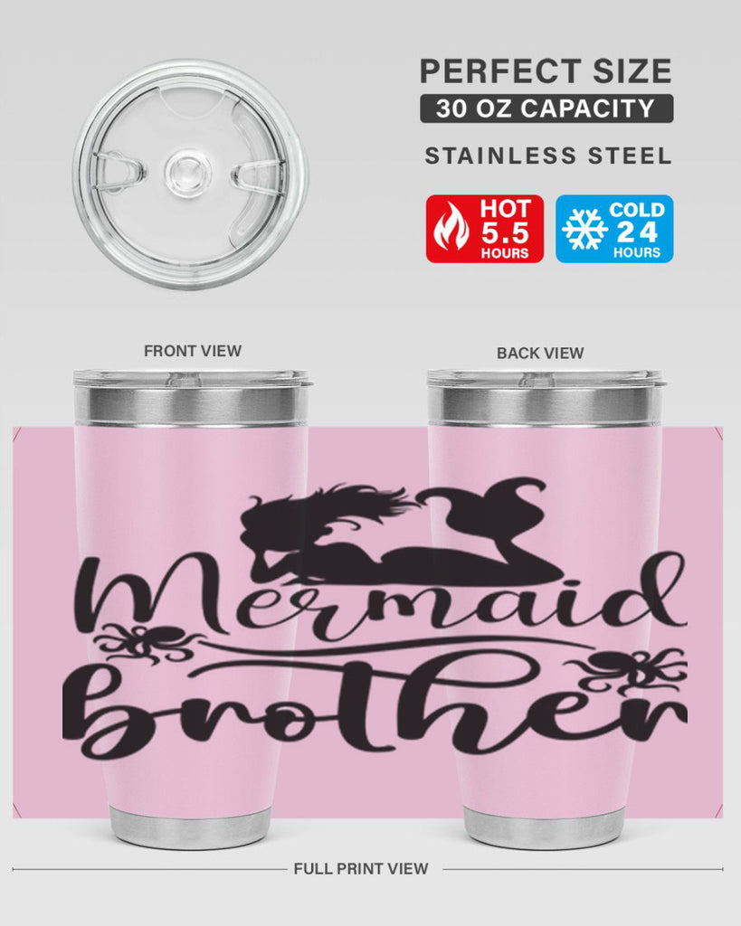 Mermaid Brother 355#- mermaid- Tumbler