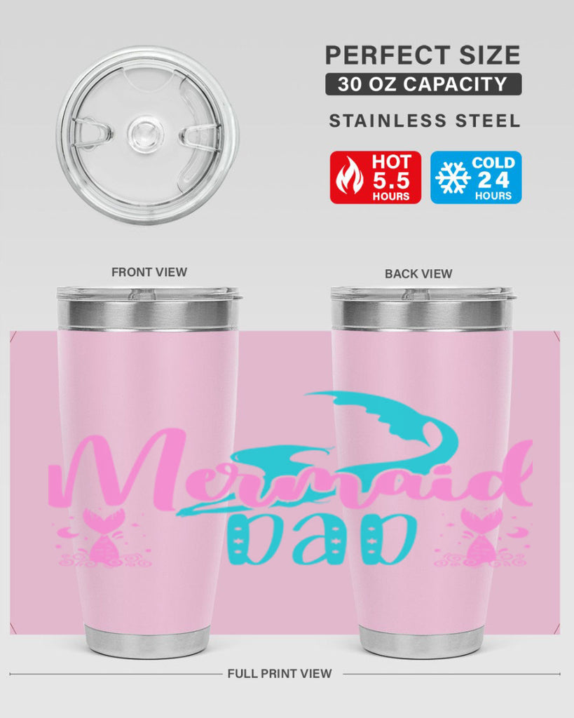 Mermaid Dad 356#- mermaid- Tumbler