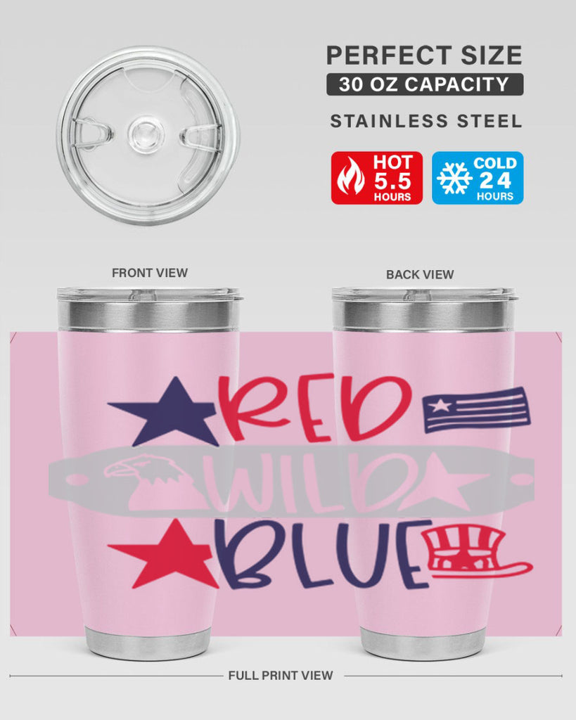 Red Wild Blue Style 171#- Fourt Of July- Tumbler