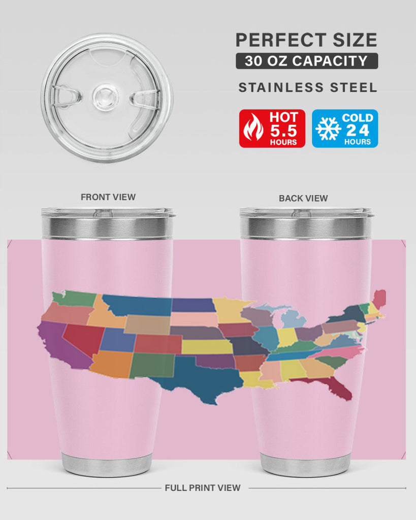 Separate Color Map Style 73#- Fourt Of July- Tumbler