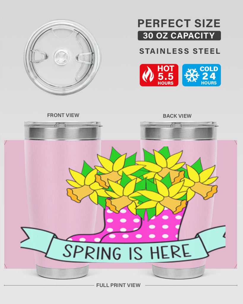 Spring is here daffodil rainboots442#- spring- Tumbler