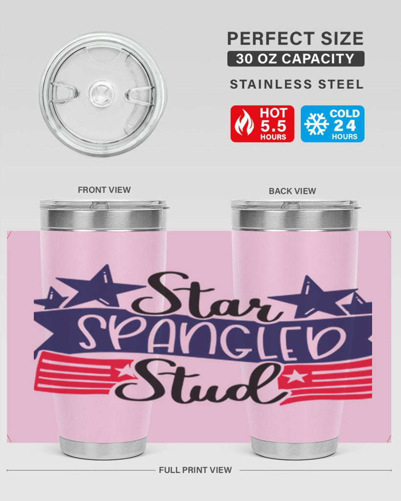 Star Spangled Stud Style 173#- Fourt Of July- Tumbler