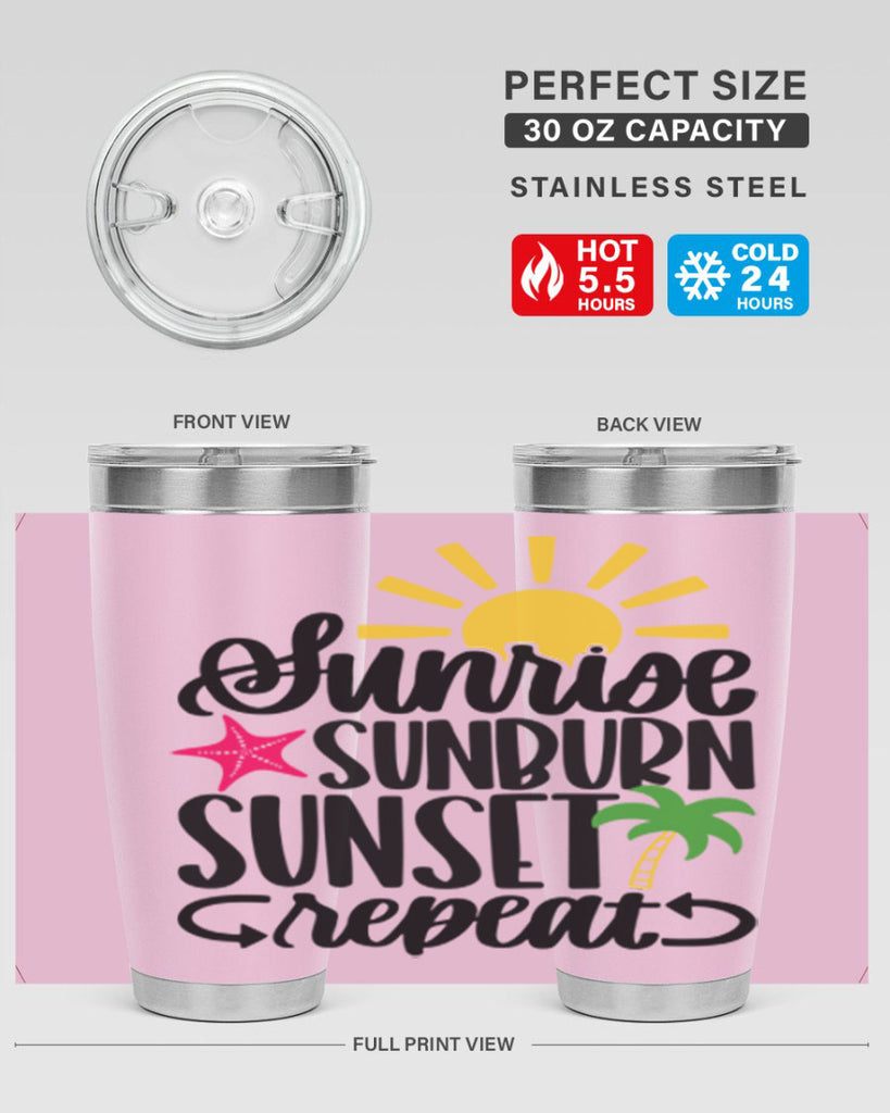 Sunrise Sunburn Sunset Repeat Style 16#- summer- Tumbler