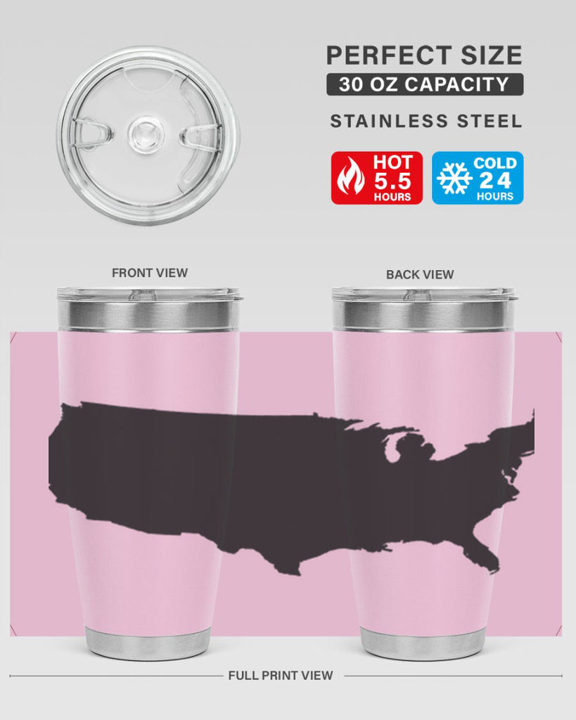 USA Solid Map Style 76#- Fourt Of July- Tumbler