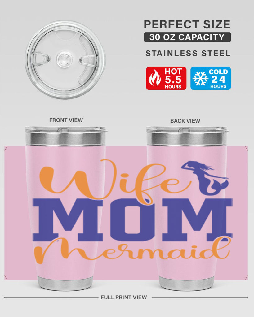 Wife Mom Mermaid 668#- mermaid- Tumbler