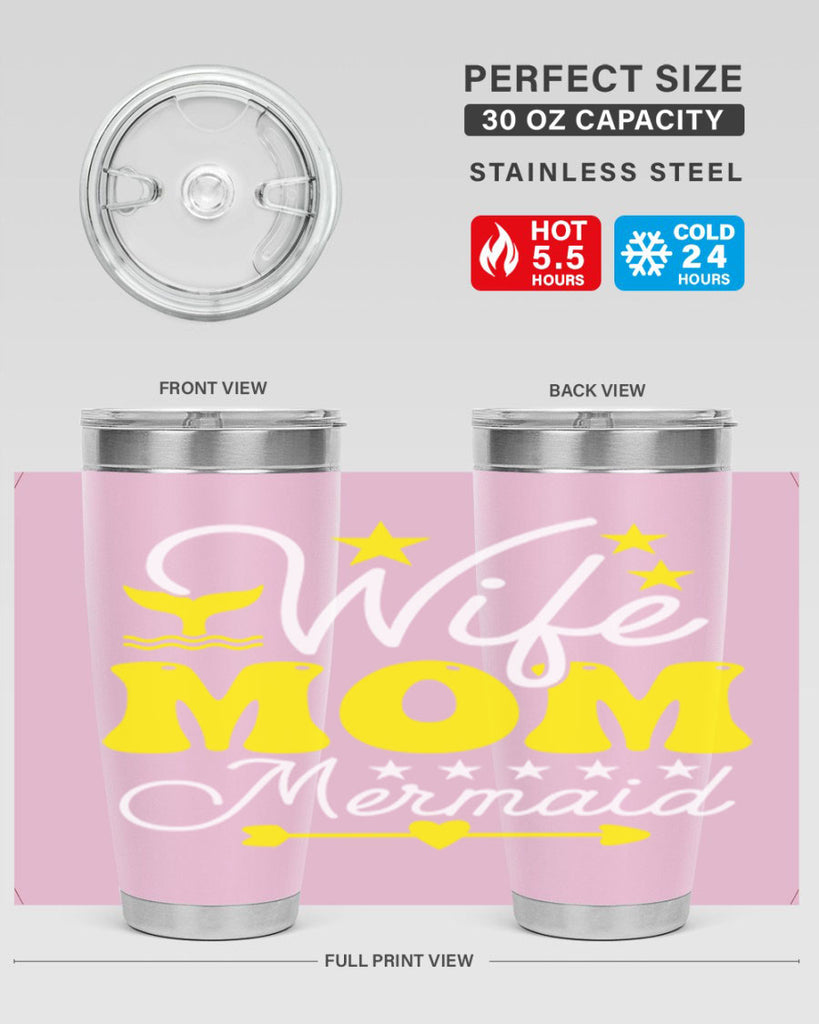 Wife Mom Mermaid 669#- mermaid- Tumbler
