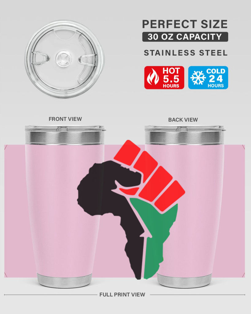 african power fist 274#- black words phrases- Cotton Tank
