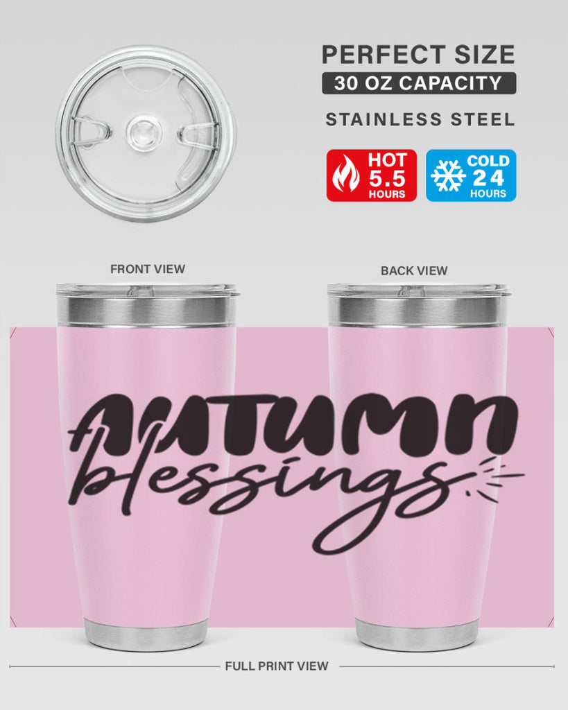 autumn blessings 65#- thanksgiving- Tumbler