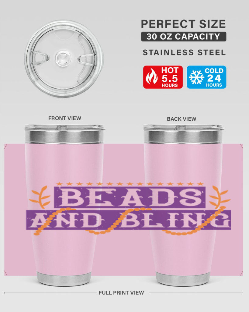 beads and bling 40#- mardi gras- Tumbler
