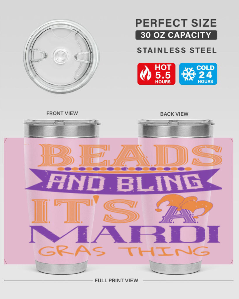 beads and bling its a mardi gras thing 51#- mardi gras- Tumbler