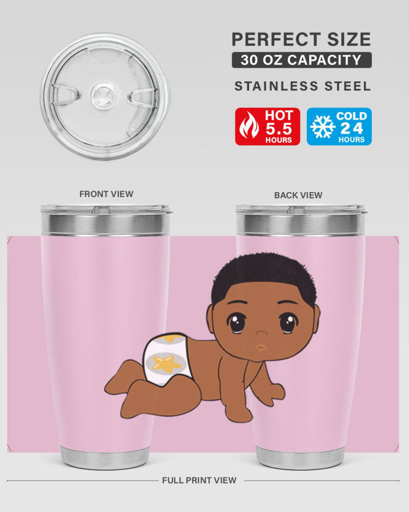 black baby boy 3#- black men - boys- tumbler