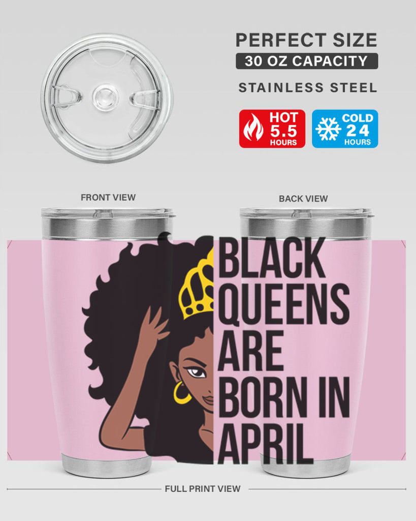 black queens are born in april 218#- black words phrases- Cotton Tank